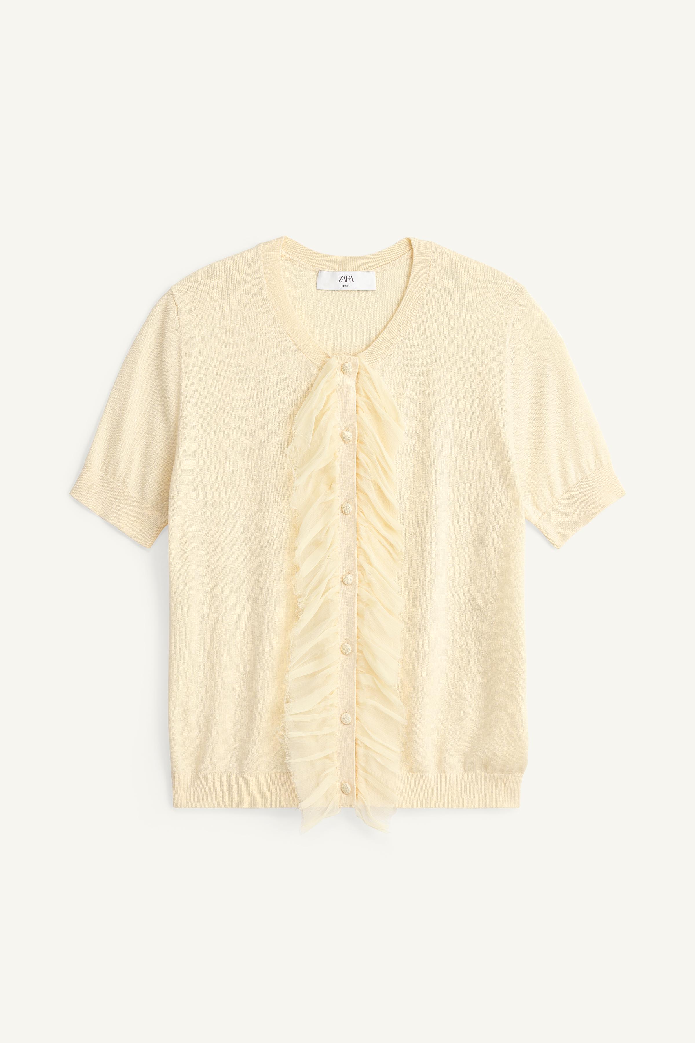 LIMITED EDITION SILK BLEND RUFFLED CARDIGAN
